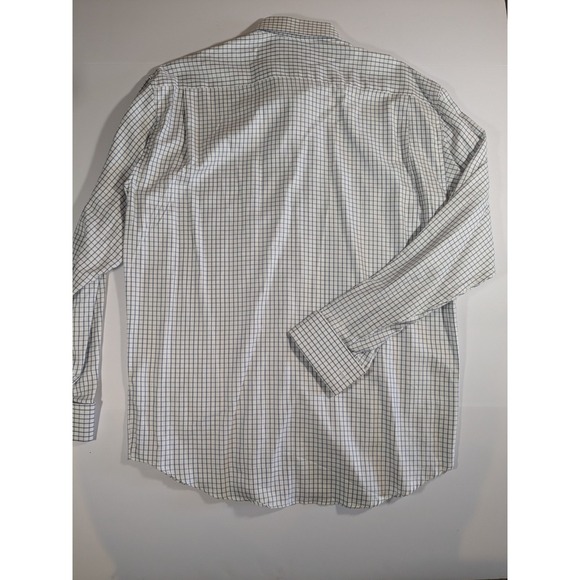 Canali Mens Blue Check Spread Collar Dress Shirt 16 / 41cm Flaw - Picture 8 of 10